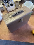 Metal Locking box with misc items