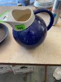 Blue Ball Ball tilt pitcher, possibly gypsy trail dinnerware