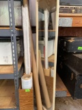 Misc items, mirror, bottom door seal, plastic wrap, wall pape, trash bags and more