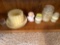 Candles , shot glass, ceramic gilt with cat