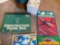 Waste basket, coloring books, construction paper, drawing tablet
