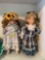 Three dolls, two porcelain and one vinyl