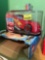 Legos, lightning McQueen lamp and hot wheels