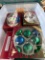 3 totes of Christmas ornaments and more