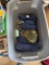 Tote with books, over night tote, Coast Guard uniforms and boots