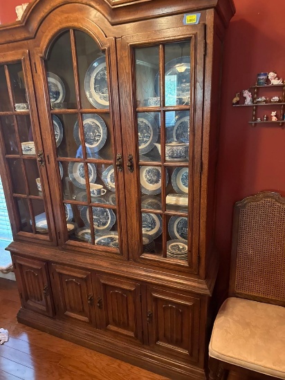 China cabinet, 52 x 14 x 82 inches, items in cabinet are not included, bring help to move.