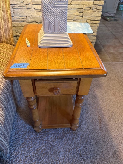 Two end tables, 25 x 18 x 26.5, items on table are not included, bring help to move,