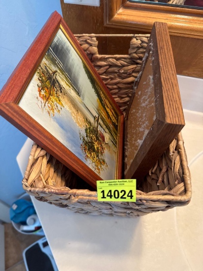 Liquor basket and two photos