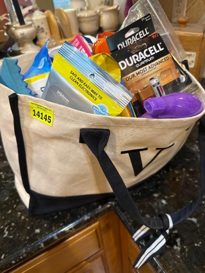 Bag, cleaning supplies