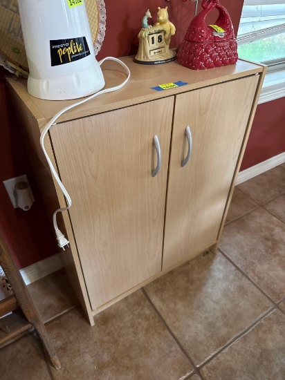 Wood cabinet with shelves, 12 x 24 x 31.5 inches, items on and in the cabinet are not included