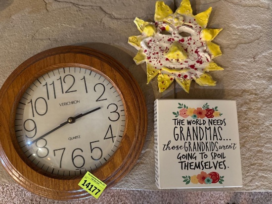 Wall clock, sun, Grandma decor
