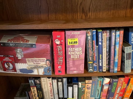 Shelf of DVD movies
