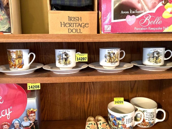 4 teacups and saucer sets