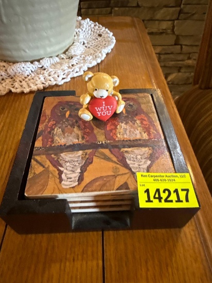 Coasters and small bear
