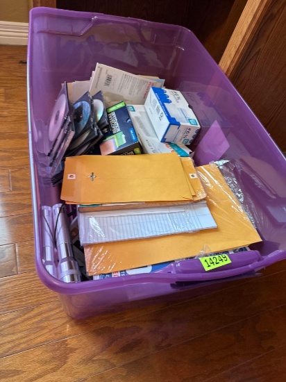 Flashlight, calculator, Staples, paper, envelopes, colored pencils, screwdriver stapler and more