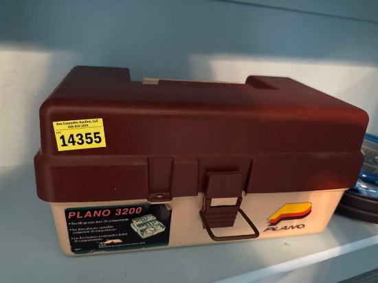 wall clock, fishing tack box