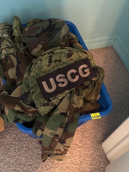 Army clothes and basket