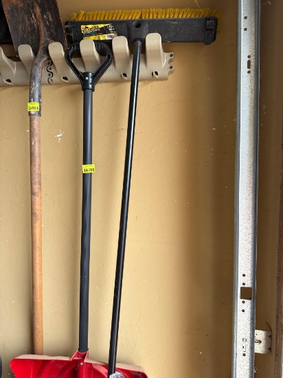 Snow shovel, broom