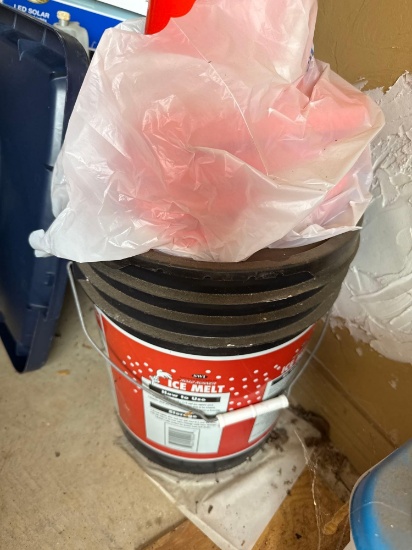 ice melt and traffic cones