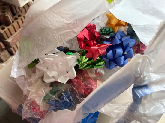 wrapping paper and christmas bows