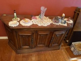 Buffet cabinet, 65 x 19 x 31 inches, items in cabinet are not included, bring help to move