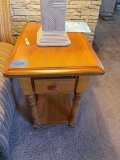 Two end tables, 25 x 18 x 26.5, items on table are not included, bring help to move,