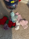 fluffy socks and Christmas container