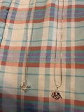 2 pendant necklaces, one has silver chain