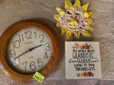 Wall clock, sun, Grandma decor