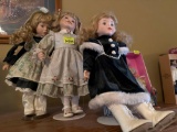3 porcelain dolls