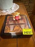 Coasters and small bear