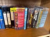tapes, coloring books, reading books.