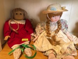 Two dolls, One Porcelain doll