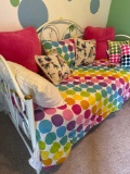 Twin bed with pillows