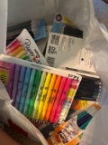 school pens and pencil and highlighters