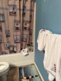 Lighthouse bathroom set, towel set, rug, shower curtain wastebasket, counter set