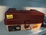 wall clock, fishing tack box