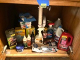 Cleaning products under laundry room sink