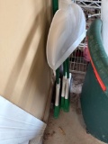 3 brooms and dust pan