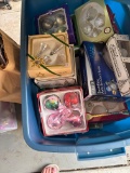 2 tubes of Christmas decor and ornaments