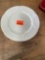 4 white plates with gold rim
