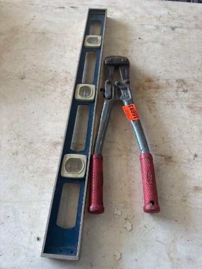 Level and bolt cutter