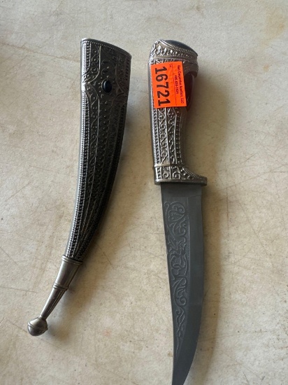 Medieval dagger and scabbard