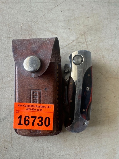 Craftsman knife with leather pouch
