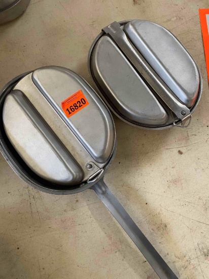Camping pan with silverware 2 times the money
