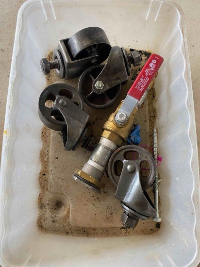 Castors and shut off valve