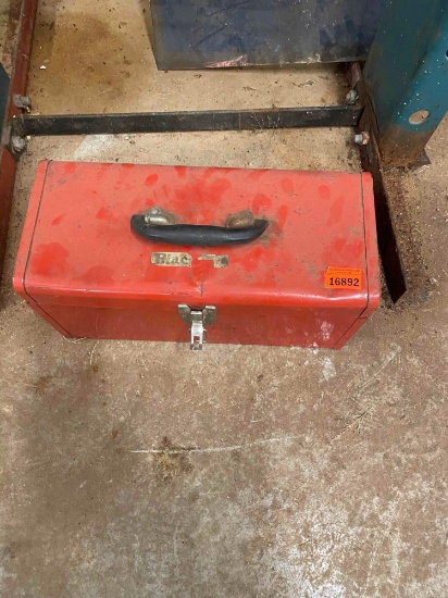 Red toolbox with misc items