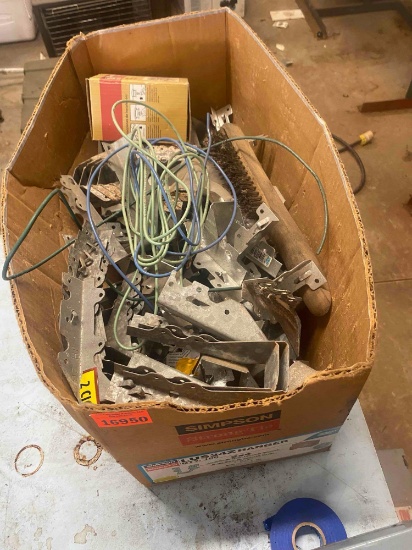 Misc brackets, sink strainer, wire brush and more