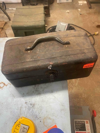 Metal box with hole saw bits