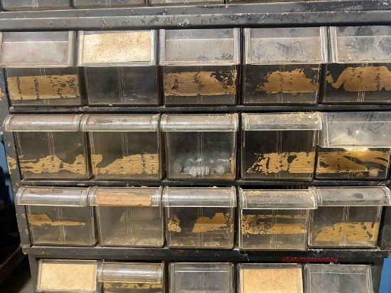 Small parts storage cabinet Contents included *BUYER IS RESPONSIBLE FOR LOADING*